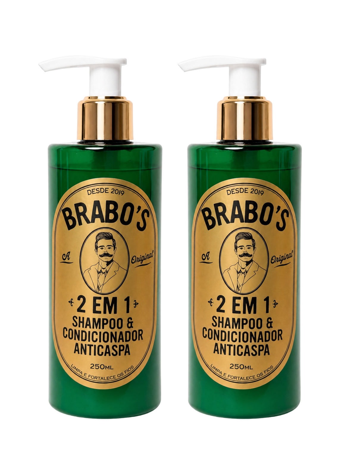 Kit 2 Brabo's 2 em 1 Shampoo e Condicionador Anticaspa para Cabelo e Barba