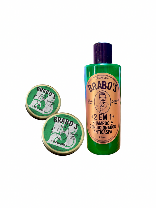 COMBO 2 Brabo's Pomada Premium + Shampoo 2 em 1 [FRETE GRÁTIS]